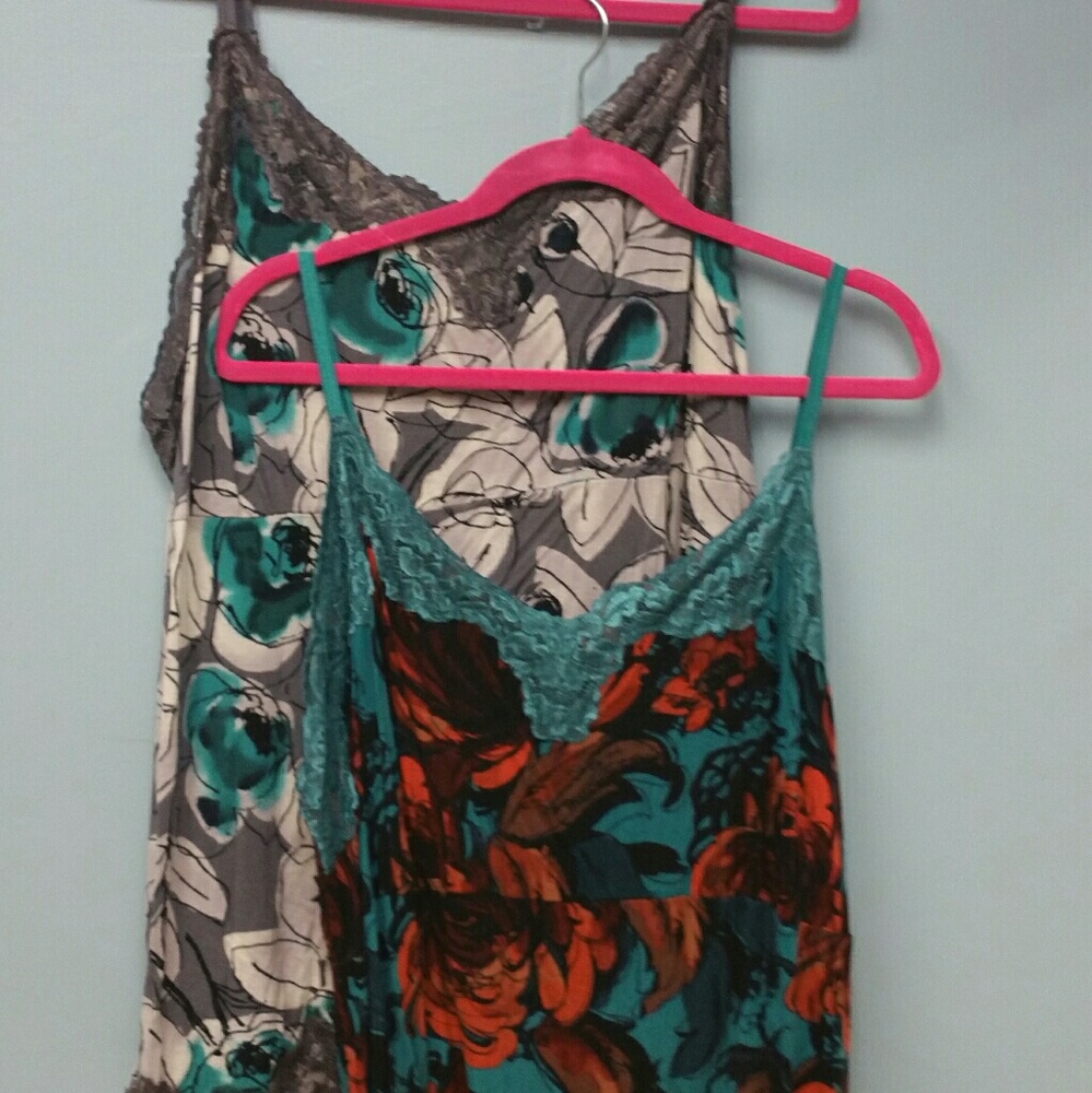 Lot of 2 Lane Bryant Spaghetti Strap Tanks Lace